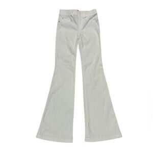 Spanx Womens XS White Denim High Waist Flare Wide Leg Pants Festival Western